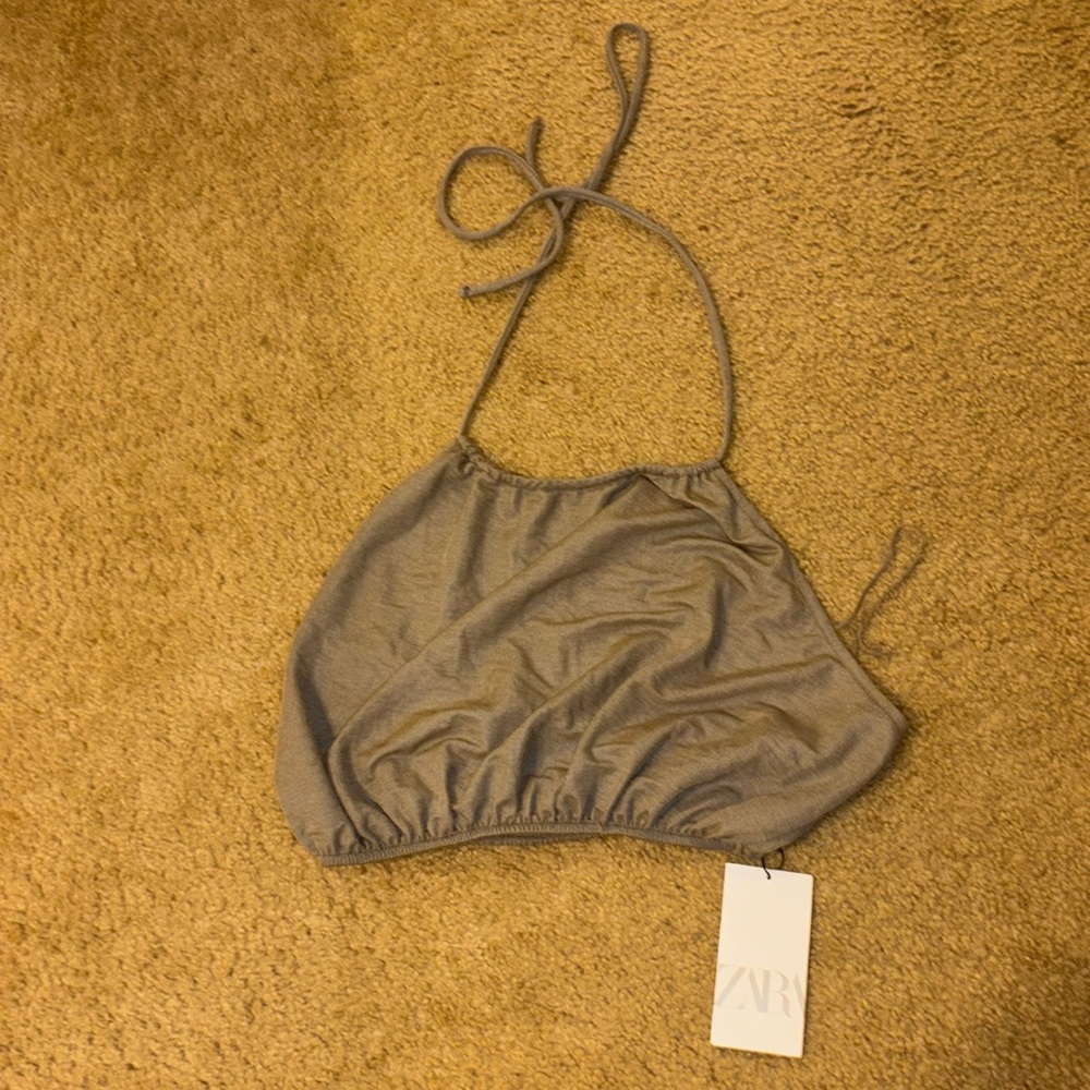 Grey Halter Top Size (M) Brand New